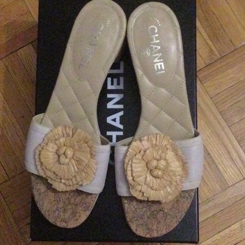 Chanel women mules dark white 39 (9)